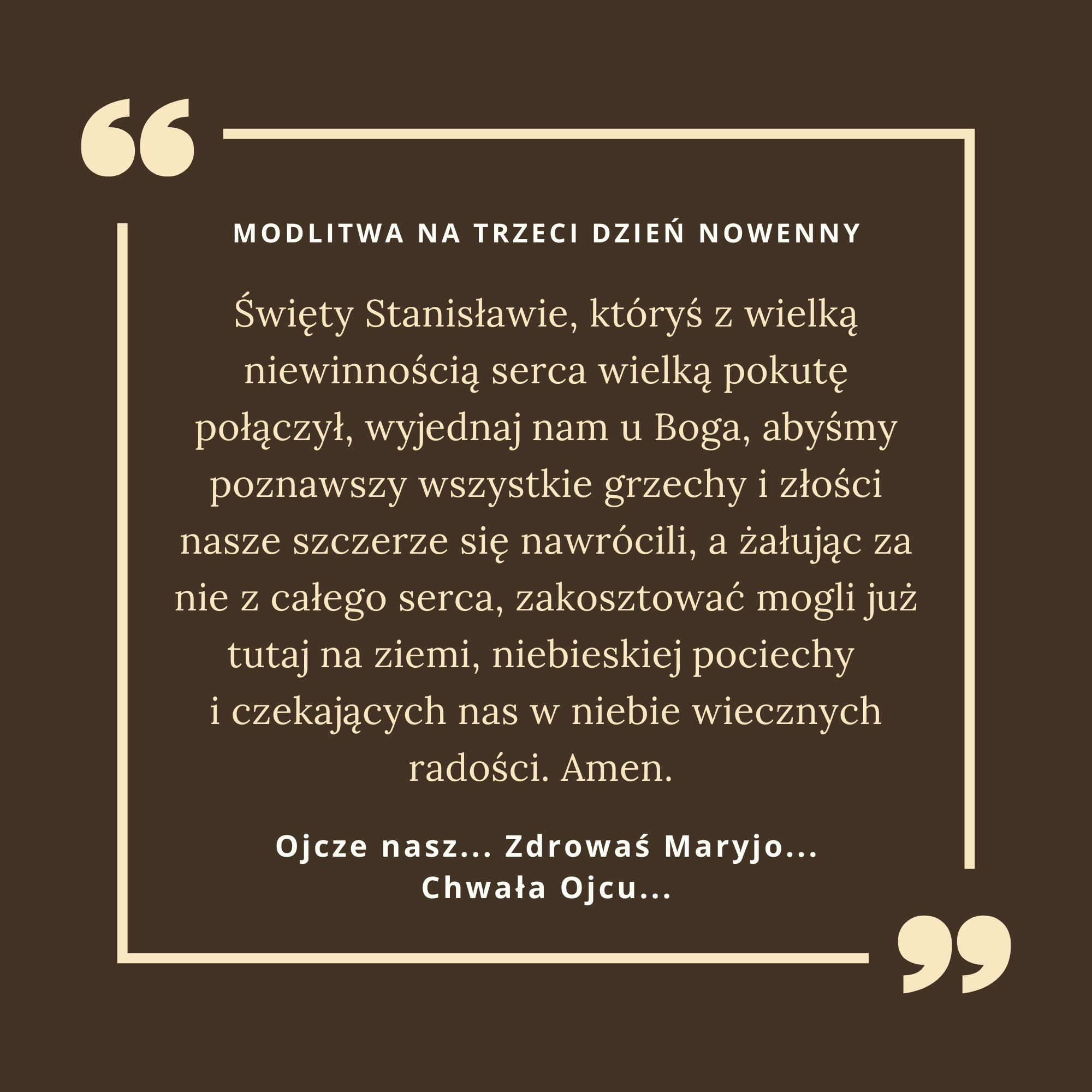 Modlitwa na trzeci dzień nowenny