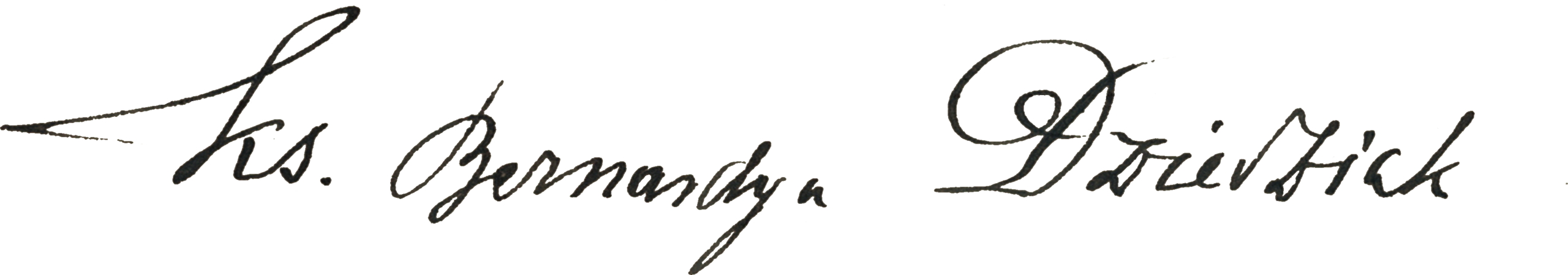 Podpis ks. Bernardyna Dziedziaka